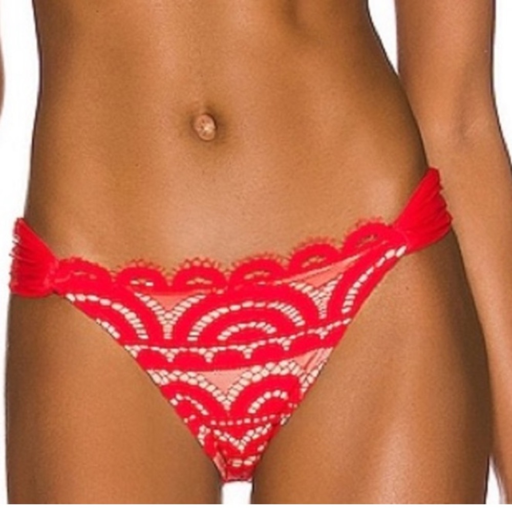 PQ swim, red lace bikini bottom.